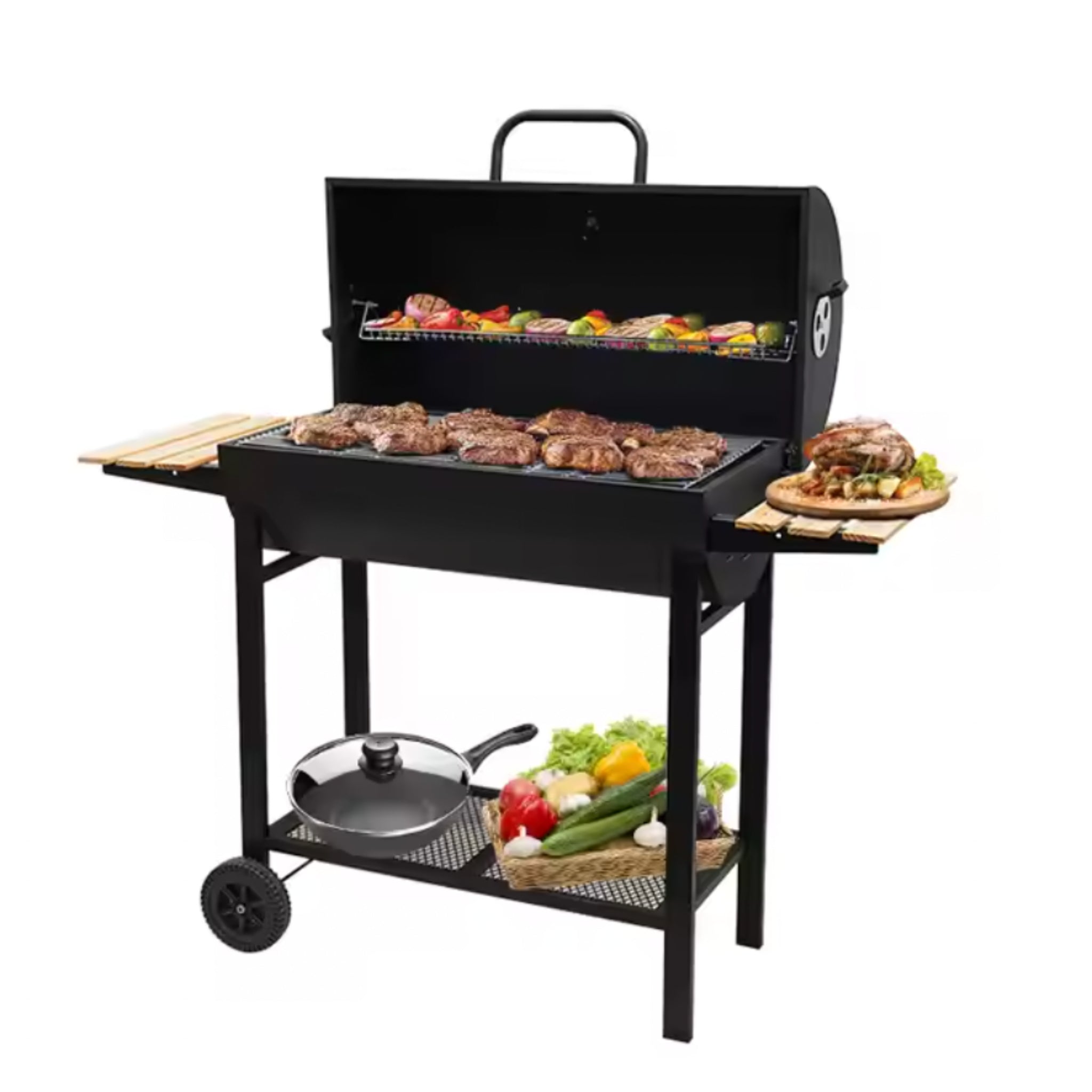 BlackHearth YardMaster Barrel Charcoal Cart Grill